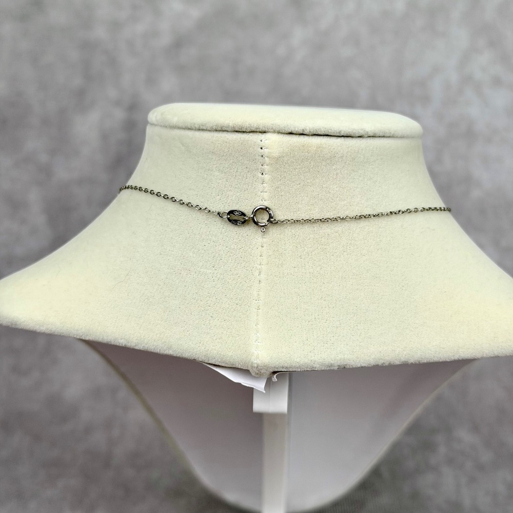 Yellow Jade Triangle Pendant Necklace and Stud Earrings Set Sterling Silver 18" - Picture 10 of 11
